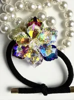 Elegant Three-Dimensional Double Layer Five-Petal Flower Crystal Hair Rope New Women's Ponytail Head Rope Rubber Band High-Grade Hair Accessories sku image 13
