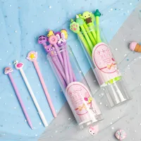 Barrel Créatif Nouveau Stylo Gel Mignon Poupée Romantique Fille Dessin Animé Étudiant Papeterie À Base D'eau Stylo Signe 10 Pcs main image 4
