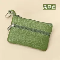 Women'S Coffee Royal Blue Apricot Solid Color Leather Zipper Coin Purses sku image 13