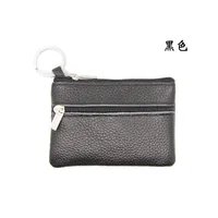 Women'S Coffee Royal Blue Apricot Solid Color Leather Zipper Coin Purses sku image 3