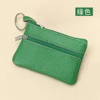 Women'S Coffee Royal Blue Apricot Solid Color Leather Zipper Coin Purses sku image 15