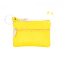 Women'S Coffee Royal Blue Apricot Solid Color Leather Zipper Coin Purses sku image 1