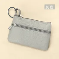 Women'S Coffee Royal Blue Apricot Solid Color Leather Zipper Coin Purses sku image 14