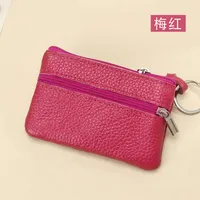 Women'S Coffee Royal Blue Apricot Solid Color Leather Zipper Coin Purses sku image 16