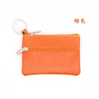 Women'S Coffee Royal Blue Apricot Solid Color Leather Zipper Coin Purses sku image 8