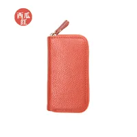 Wholesale Cowhide Key Case Key Case Women's Coin Purse Card Case Zipper Multi-function Key Case sku image 6