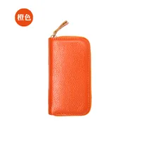 Wholesale Cowhide Key Case Key Case Women's Coin Purse Card Case Zipper Multi-function Key Case sku image 11