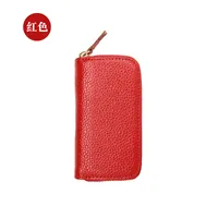 Wholesale Cowhide Key Case Key Case Women's Coin Purse Card Case Zipper Multi-function Key Case sku image 3