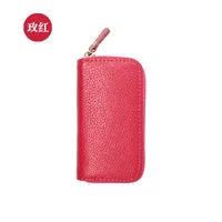 Wholesale Cowhide Key Case Key Case Women's Coin Purse Card Case Zipper Multi-function Key Case sku image 5