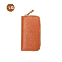 Wholesale Cowhide Key Case Key Case Women's Coin Purse Card Case Zipper Multi-function Key Case sku image 8