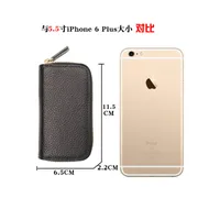 Wholesale Cowhide Key Case Key Case Women's Coin Purse Card Case Zipper Multi-function Key Case main image 3