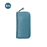 Wholesale Cowhide Key Case Key Case Women's Coin Purse Card Case Zipper Multi-function Key Case sku image 4