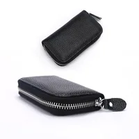 Wholesale Cowhide Key Case Key Case Women's Coin Purse Card Case Zipper Multi-function Key Case sku image 2