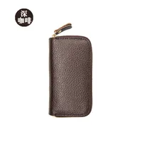 Wholesale Cowhide Key Case Key Case Women's Coin Purse Card Case Zipper Multi-function Key Case sku image 7