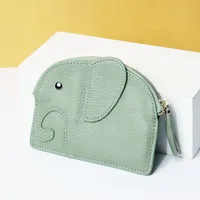 Women'S Light Blue Grey Black Animal Leather Zipper Coin Purses sku image 5