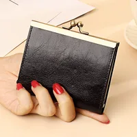 Unisex Rose Red Purple Red Solid Color Leather Card Holders sku image 2