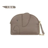 Women'S Light Blue Grey Black Animal Leather Zipper Coin Purses sku image 1