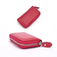 Wholesale Cowhide Key Case Key Case Women's Coin Purse Card Case Zipper Multi-function Key Case sku image 2