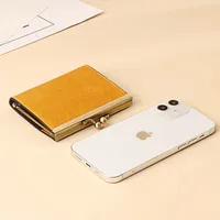 Unisexe Rose Rouge Mauve Rouge Couleur Unie Cuir Détenteurs De La Carte main image 4