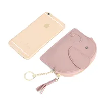 Femmes Bleu Clair Gris Le Noir Animal Cuir Fermeture Éclair Porte-Monnaie main image 4