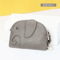 Women'S Light Blue Grey Black Animal Leather Zipper Coin Purses sku image 9