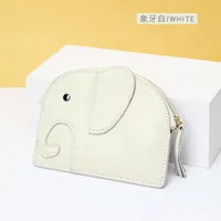Women'S Light Blue Grey Black Animal Leather Zipper Coin Purses sku image 4