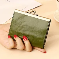 Unisex Rose Red Purple Red Solid Color Leather Card Holders sku image 3