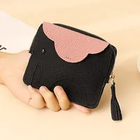 Women'S Light Blue Grey Black Animal Leather Zipper Coin Purses sku image 6