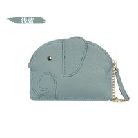 Women'S Light Blue Grey Black Animal Leather Zipper Coin Purses sku image 8