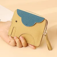 Women'S Light Blue Grey Black Animal Leather Zipper Coin Purses sku image 11