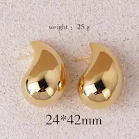 1 Pair Water Droplets Retro Copper Plating Ear Studs sku image 7