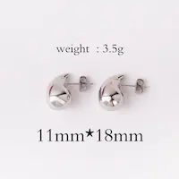1 Pair Water Droplets Retro Copper Plating Ear Studs sku image 2
