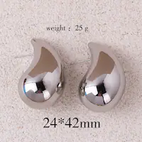 1 Pair Water Droplets Retro Copper Plating Ear Studs main image 4