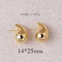 1 Pair Water Droplets Retro Copper Plating Ear Studs sku image 1