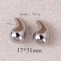 1 Pair Water Droplets Retro Copper Plating Ear Studs sku image 5