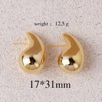 1 Pair Water Droplets Retro Copper Plating Ear Studs main image 5