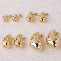 1 Pair Water Droplets Retro Copper Plating Ear Studs main image 2