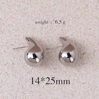 1 Pair Water Droplets Retro Copper Plating Ear Studs sku image 4