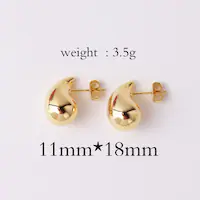 1 Pair Water Droplets Retro Copper Plating Ear Studs main image 7