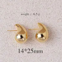 1 Pair Water Droplets Retro Copper Plating Ear Studs main image 6