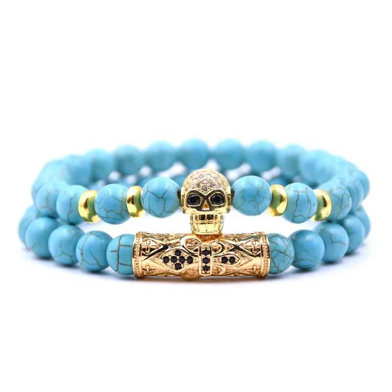 Skull Fashion No Inlaid Natural Stone Bracelets Wholesale