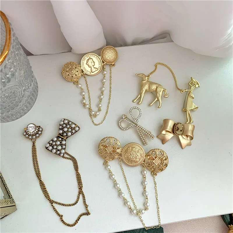 Printing Fashion Alloy Plating Artificial Gemstones Women'S Brooches