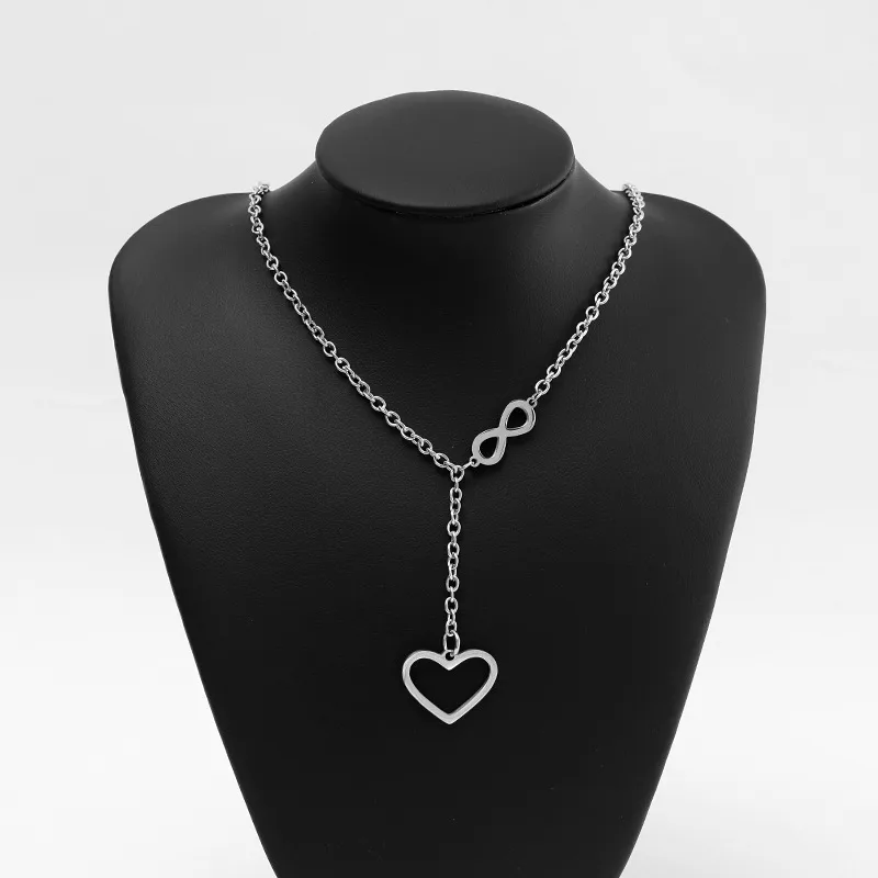 Corazón Estilo Simple Acero Titanio Collar Colgante Venta Al Por Mayor