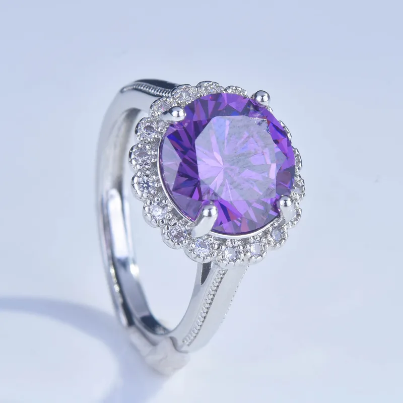 Retro Cobre Geométrico Piedras Preciosas Artificiales Mujeres Anillos