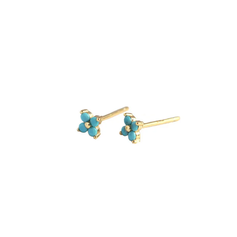 Mode Fleur Placage Gemme Des Boucles D'oreilles Boucles D'oreilles