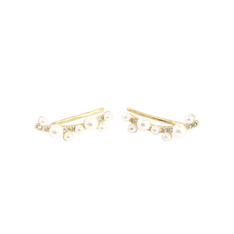 Geometric Fashion Gem Plating Earrings Ear Studs