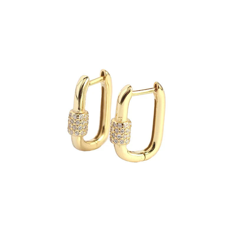 Geometric Fashion 925 Sterling Silver Gem Plating Earrings