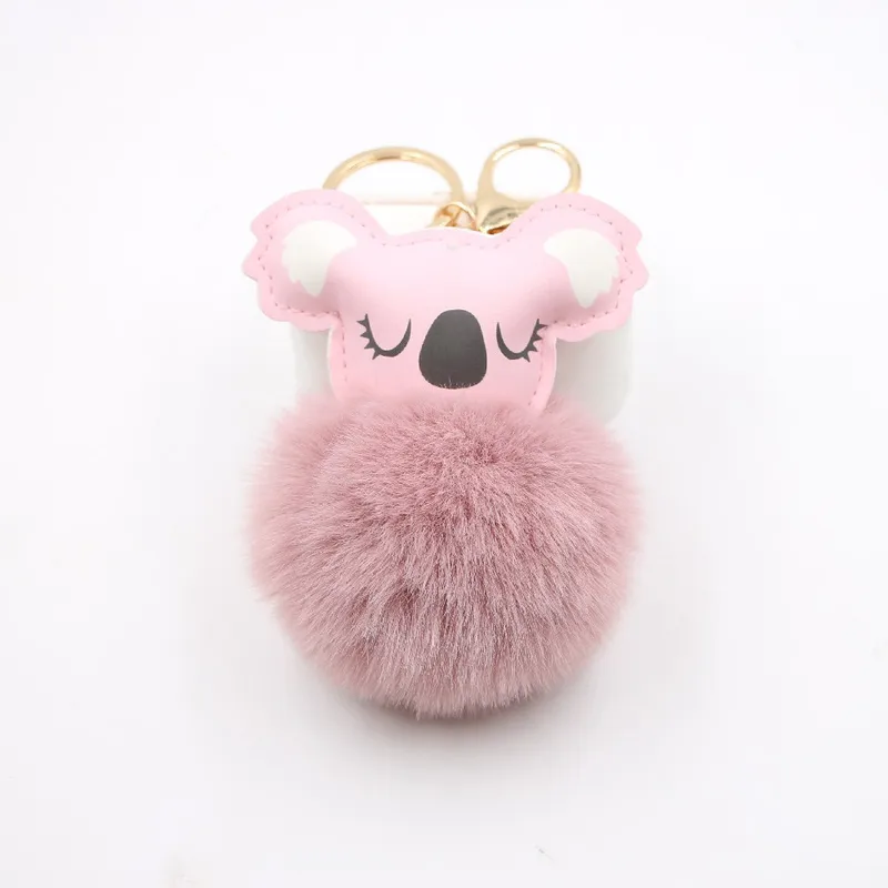 Cute Pu Leather Animal Keychain