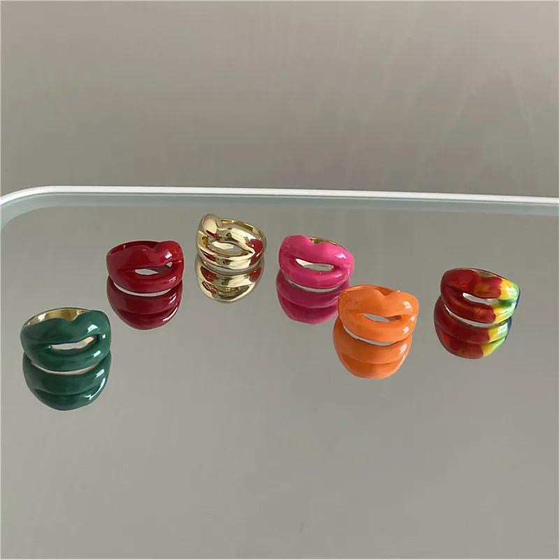 Alloy Lips Stoving Varnish No Inlaid Women'S