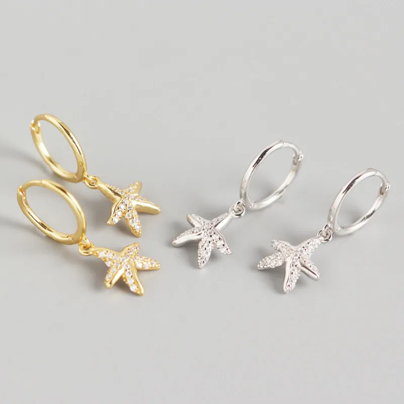 Starfish Fashion 925 Sterling Silver Gem Plating Earrings